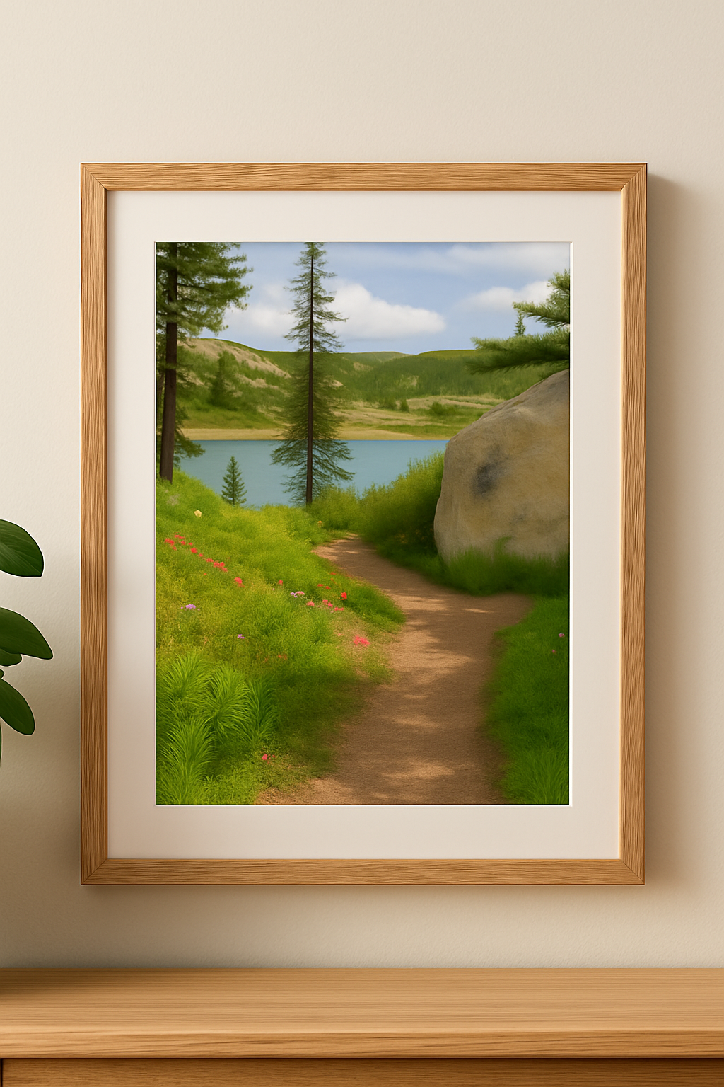 Tranquil Path to Serene Waters framed fine art photography